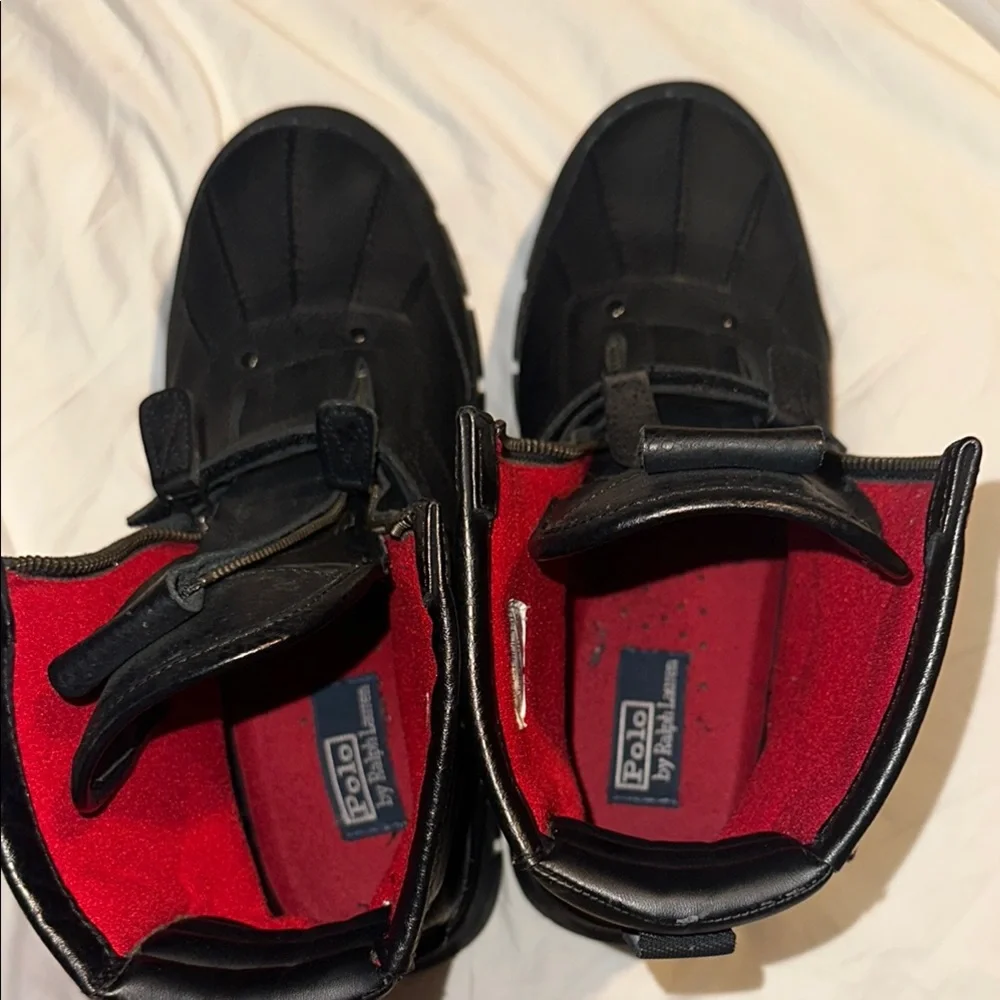 Polo by Ralph Lauren Black Leather Ankle Boots - Picture 6 of 11